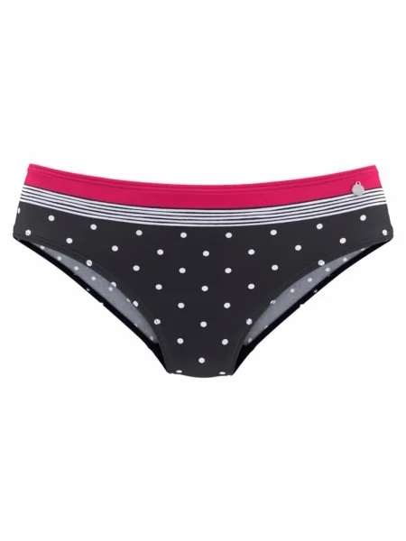LASCANA Slip costum de baie roz eozină / negru alb
