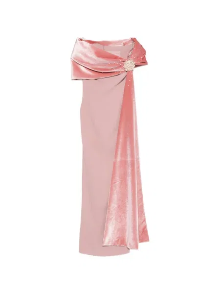 Rochie maxi Jean-louis Sabaji drapată de costum roz