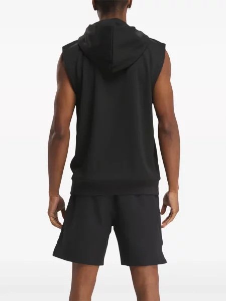 Majica s kapuljačom Reebok bez rukava s printom crna
