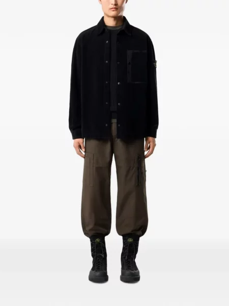 Πουκάμισο Stone Island κοτλέ πέτρες μαύρο