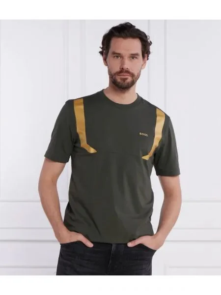 BOSS GREEN Tricou Tee 5 | stretch verde