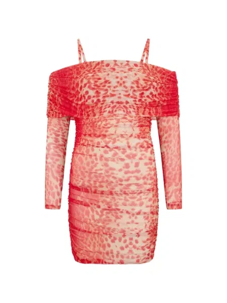Rochie mini Roberto Cavalli cu imagine roșu