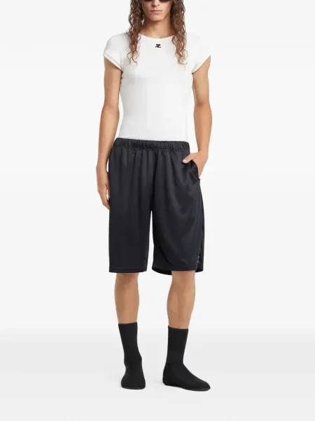 Pantaloni scurți Courreges negru