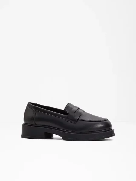 Skórzane loafersy czarne