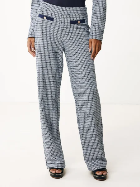MEXX Pantaloni albastru / negru / murdar alb