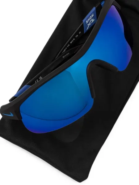 Slip de baie Nike cu gât halter cu imagine cu imprimeu geometric negru