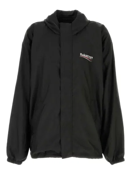 Geacă Balenciaga cu glugă cu imagine negru