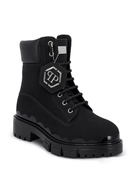 Боти Philipp Plein с връзки с дантела черно