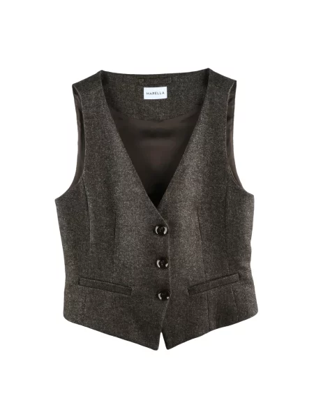 Kamizelka Marella wełniana brązowa