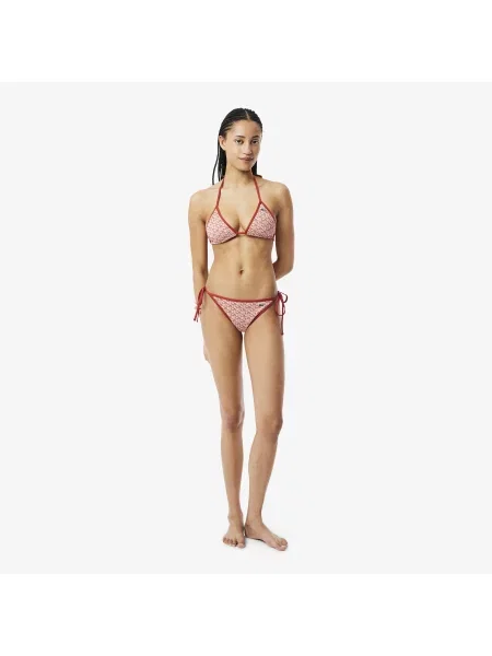 Lacoste Dół Od Bikini Z Monogramem czerwony