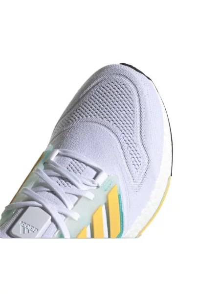 Top Adidas alergare cu decolteu în V alb