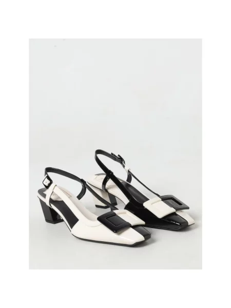 Czółenka Roger Vivier skórzana z otwartą piętą biała