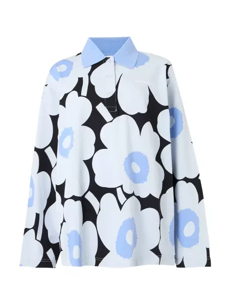 Marimekko Tričko ERIKSEEN UNIKKO nebeská modř / světlemodrá černá