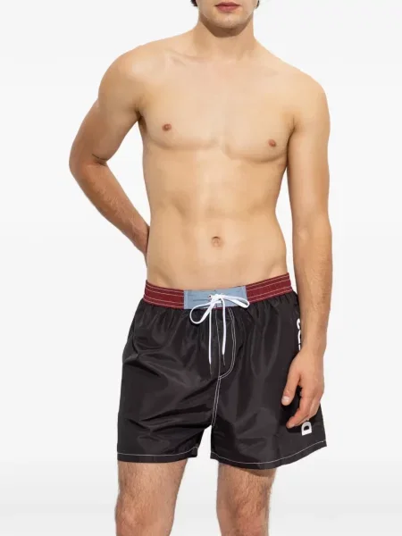 Slip de baie Dsquared2 cu imagine cu cordon negru