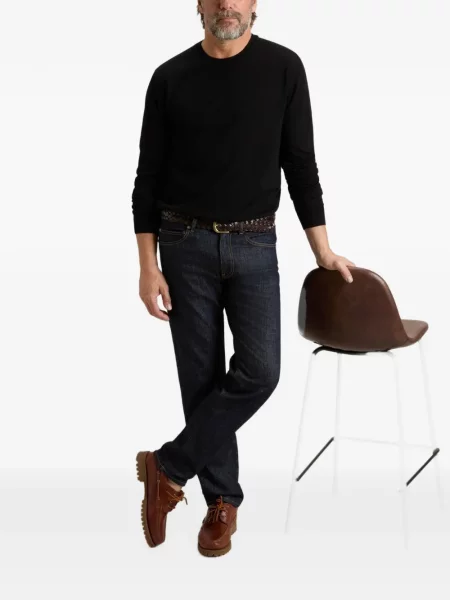 Pulover Woolrich de lână cu decolteu rotund negru