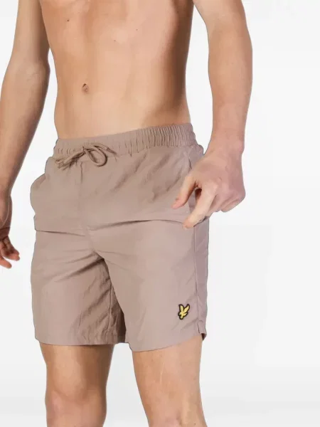 Kąpielówki Lyle & Scott z logo ze sznurkiem szare