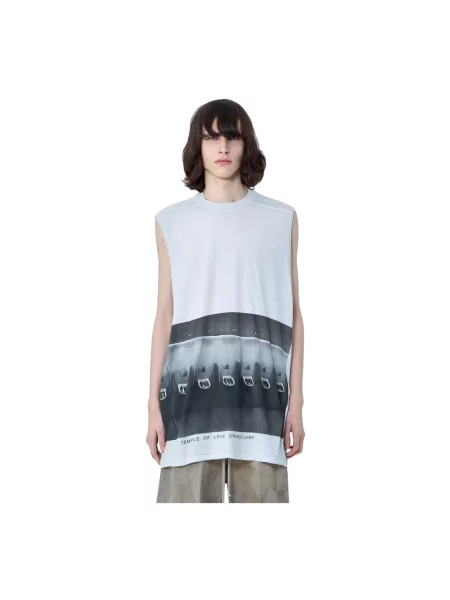 Koszula Rick Owens z nadrukiem z dżerseju szara