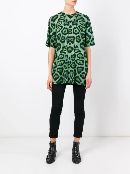 Tricou Givenchy cu imagine cu model leopard verde