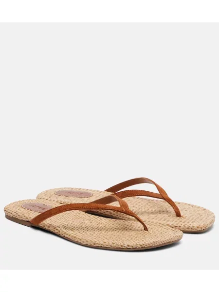 Chiloți tanga Staud din piele de căprioară maro