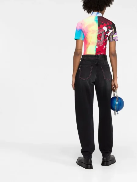 Blugi Msgm cu talie înaltă gri