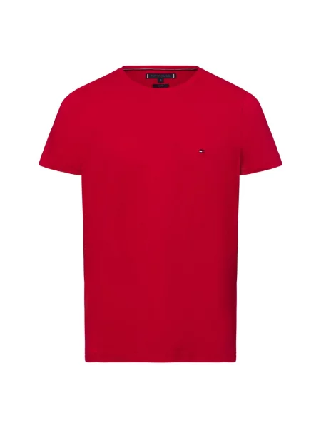 T-shirt o kroju slim fit z mieszanki bawełny Tommy Hilfiger czerwona