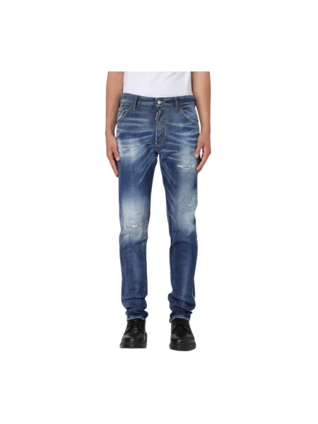 Jeansy Dsquared2 z przetarciami niebieskie