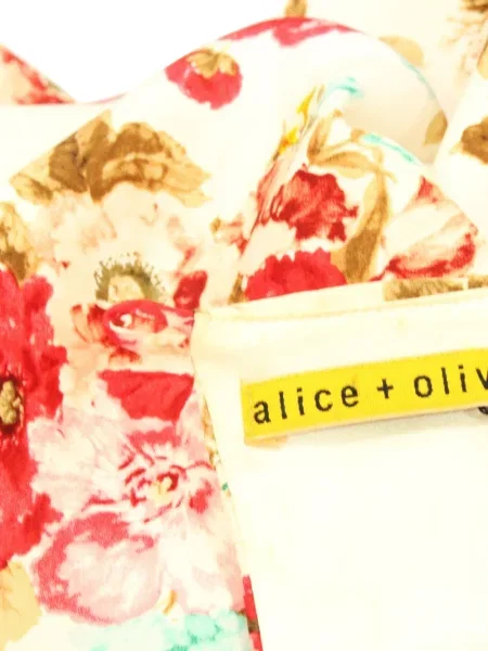 Rochie mini Alice + Olivia cu model floral cu imagine de costum alb