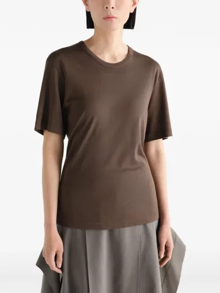 Tricou Lemaire din jerseu maro