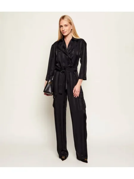 Elisabetta Franchi De satin salopetă negru