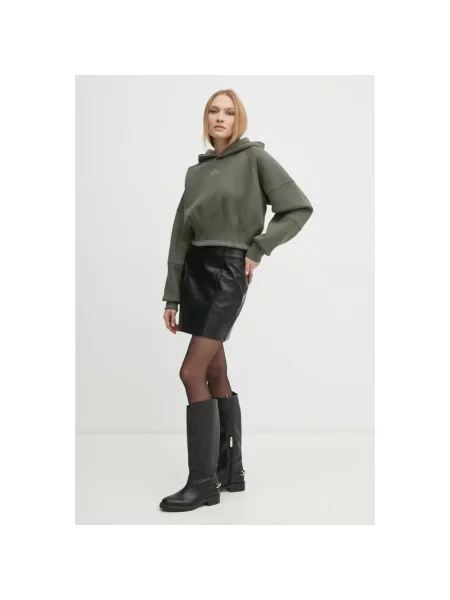 Bluza z kapturem Alpha Industries z kapturem ze sznurkiem zielona