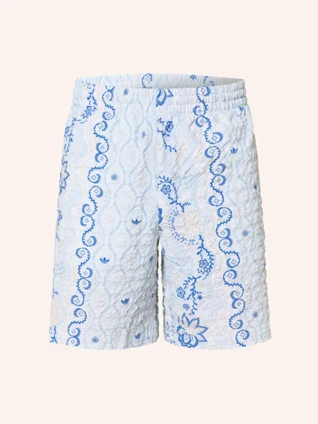 Adidas Originals Šortky Printed Seersucker krémová / tmavě modrá