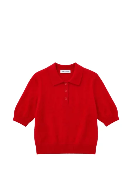 Gulerat tricou polo Chinti & Parker din cașmir roșu