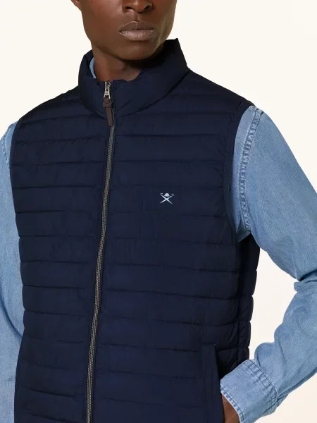 Hackett London Prošívaná Vesta Gilet tmavě modrá