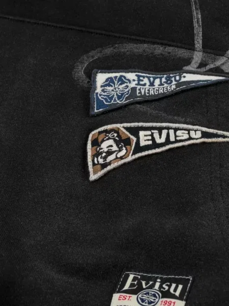 Hanorac cu glugă Evisu cu autograf negru