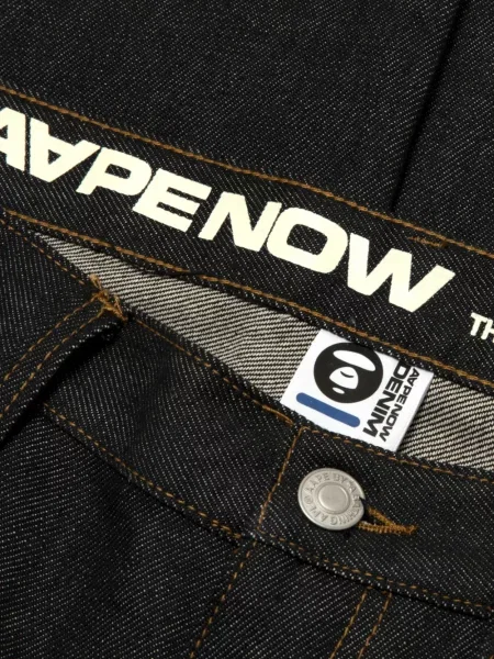 Дънки straight leg Aape By *a Bathing Ape® с автограф синьо