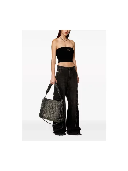 Top Diesel o krotszym kroju retro czarny