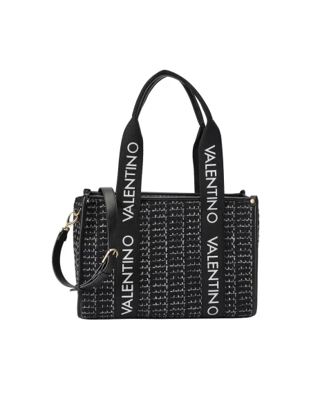 Shopper torbica Valentino s melange uzorkom crna