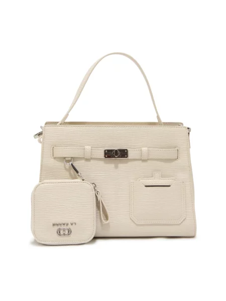 Torebka La Carrie skórzana beżowa