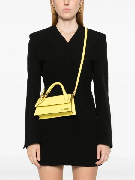 Lung bouclé geantă shopper Jacquemus galben