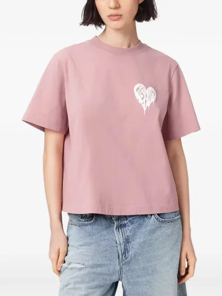 Tricou Allsaints cu imagine cu motiv cu inimi roz