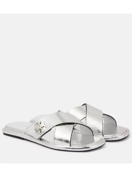 Sandale Tory Burch din piele argintiu