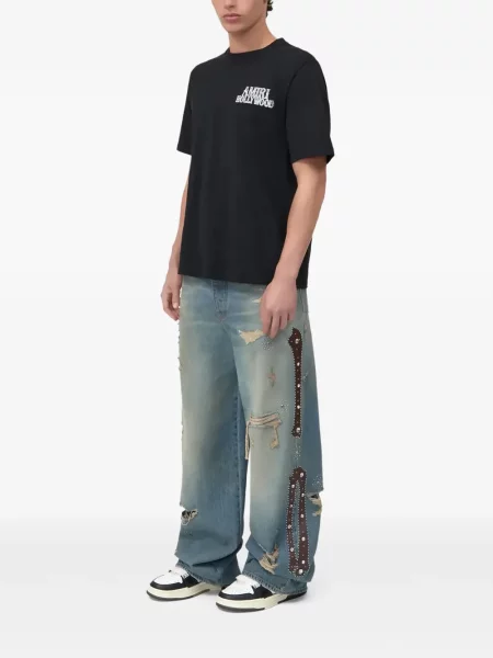 Tricou Amiri cu imagine negru