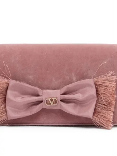 Clutch Valentino Garavani με φιόγκο ροζ