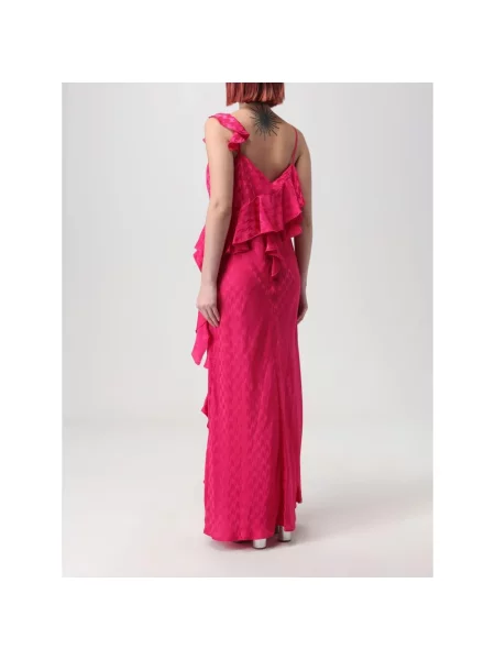 Sukienka maxi Msgm dzwony różowa
