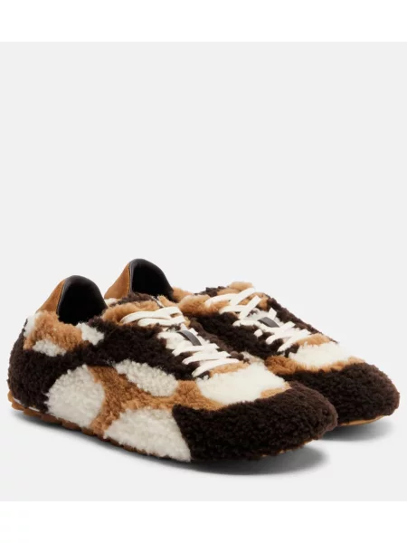 Sneakerși Bottega Veneta de lână maro