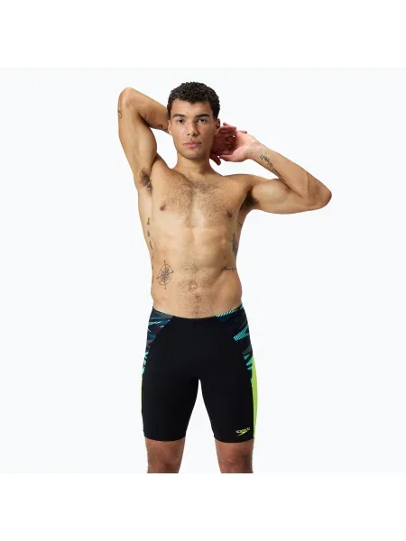 Férfi úszónadrág Speedo Endurance+ MAX Splice Jammer black/hyper yellow. Méret: 32 fekete