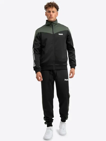 LONSDALE Costum de trening Caution verde / negru alb
