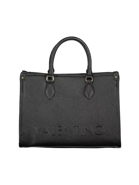 Lniana shopperka Valentino Bags czarna