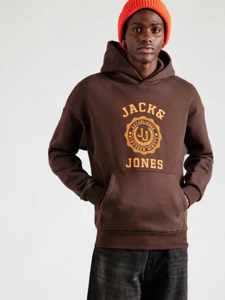 JACK & JONES Majica JJVICTO temno rjava