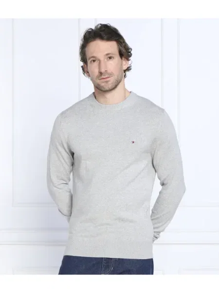 TOMMY HILFIGER Pulóver éjkék / melír / piros / fehér szürke
